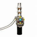Golden Leopard-Shaped Stainless Steel Hookah Replacement Mouthpiece with Neck Chain