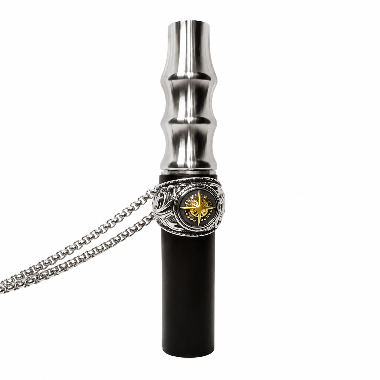 Star-shaped Stainless Steel Hookah Mouth Tip Replacement with Neck Chain