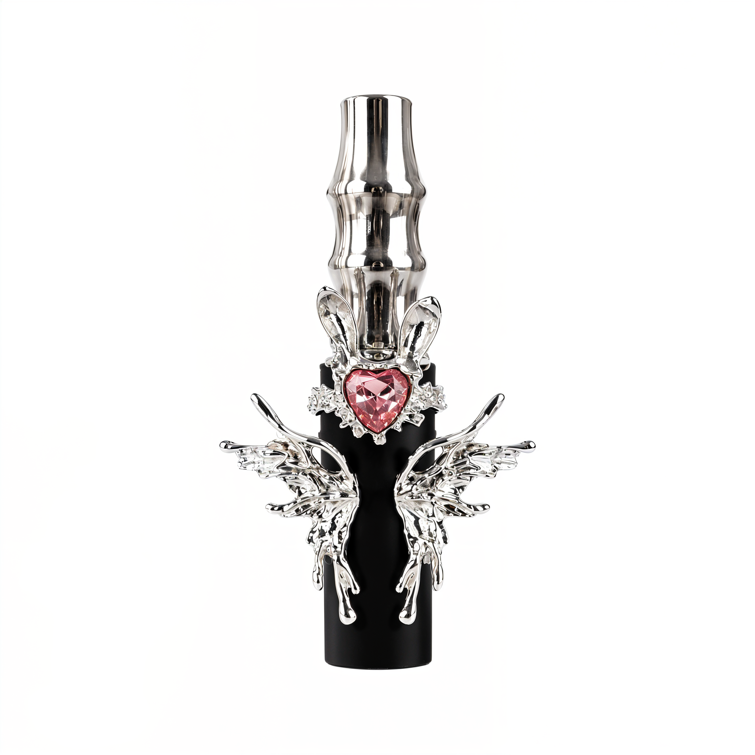Pink Rabbit Butterfly-Shaped Stainless Steel Hookah Replacement Mouthpiece with Necklace