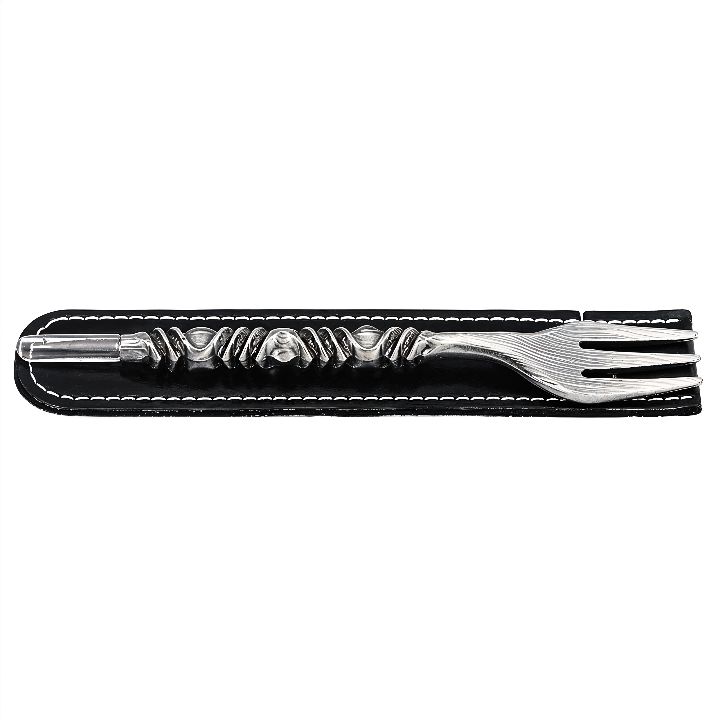 Hookah Fork and Tobacco Scoop Alloy Dual-use Tobacco Tool with Threaded Antique Silver Color