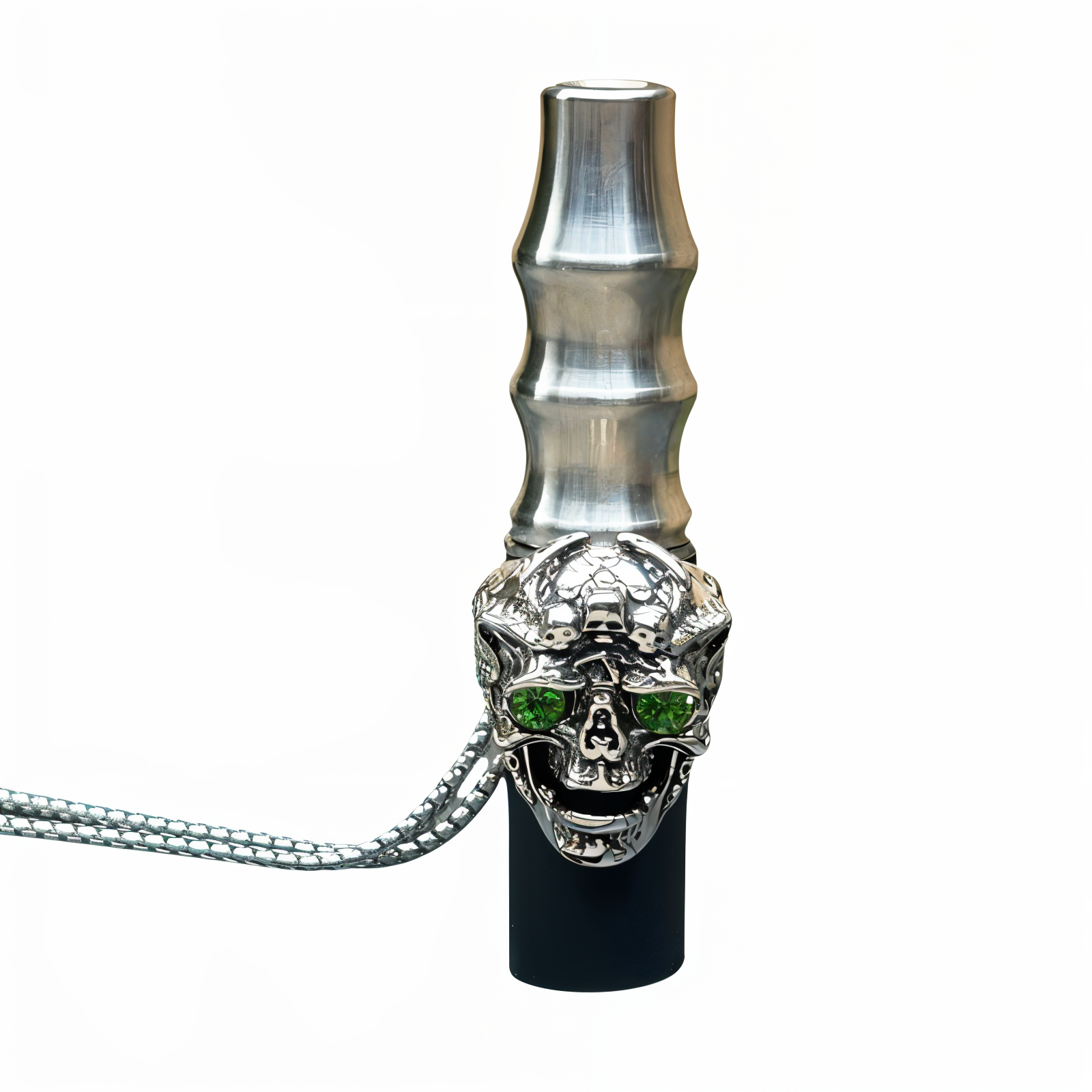 Skull-Shaped Stainless Steel Hookah Replacement Mouthpiece with Necklace
