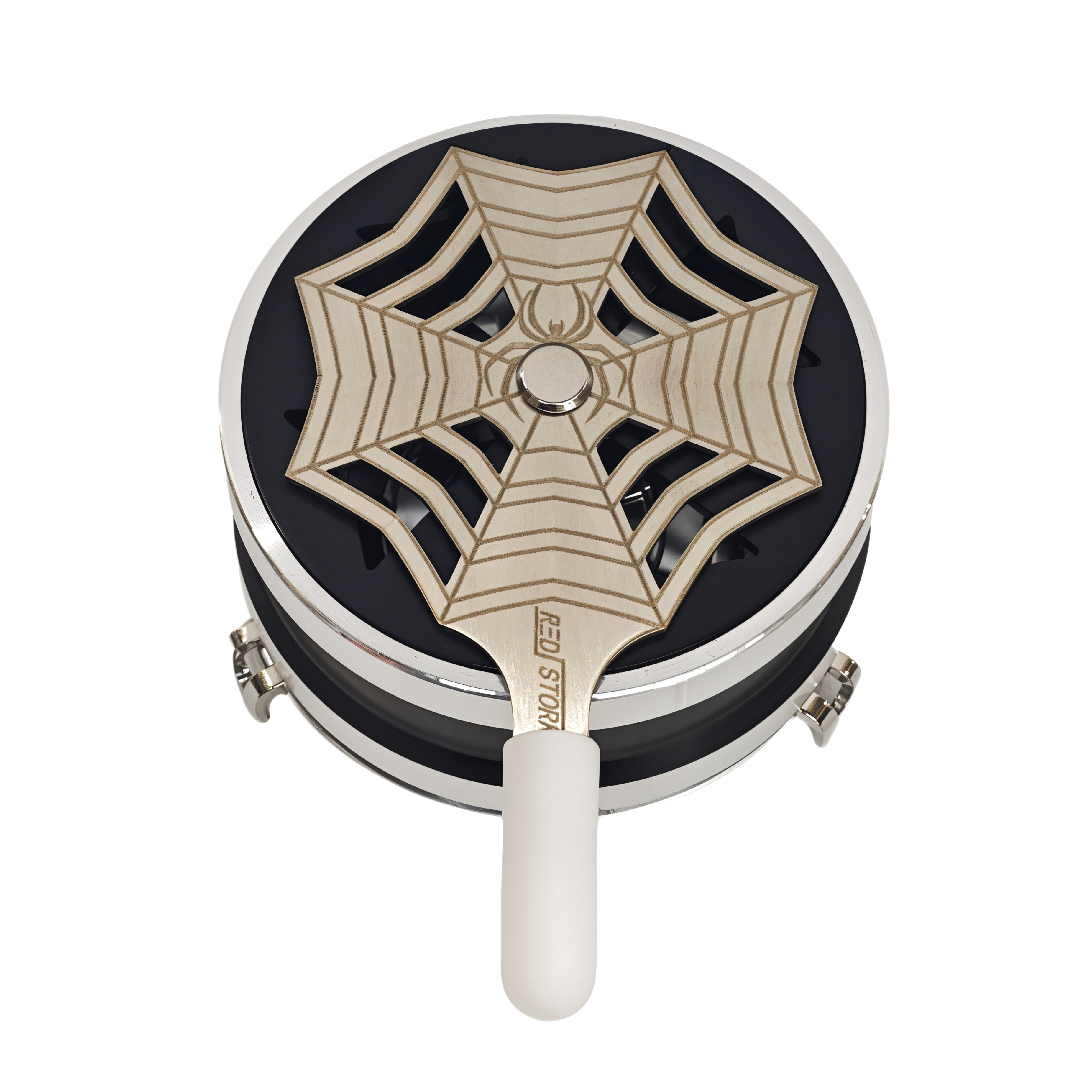 Spider Web Style Water Pipe Charcoal Heat Management Device with Adjustable Wind Shield Handle