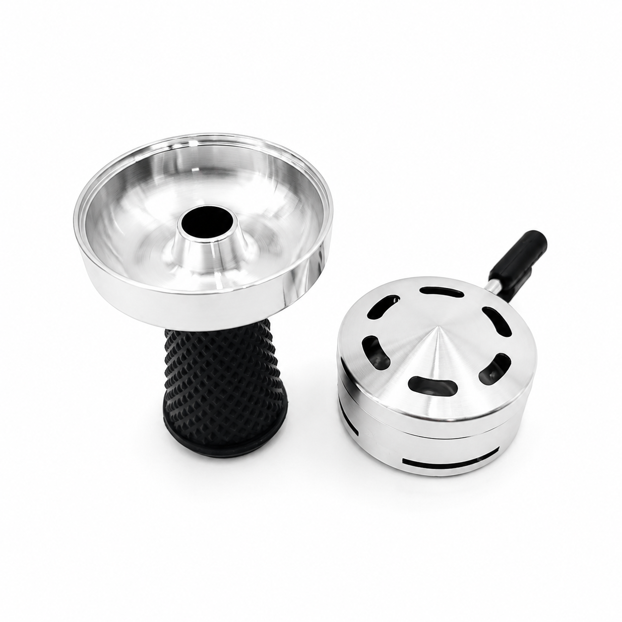 Hookah Bowl Carbon Screen Two-Piece Set Hookah Heating Management Device with Adjustable Wind Shield Handle