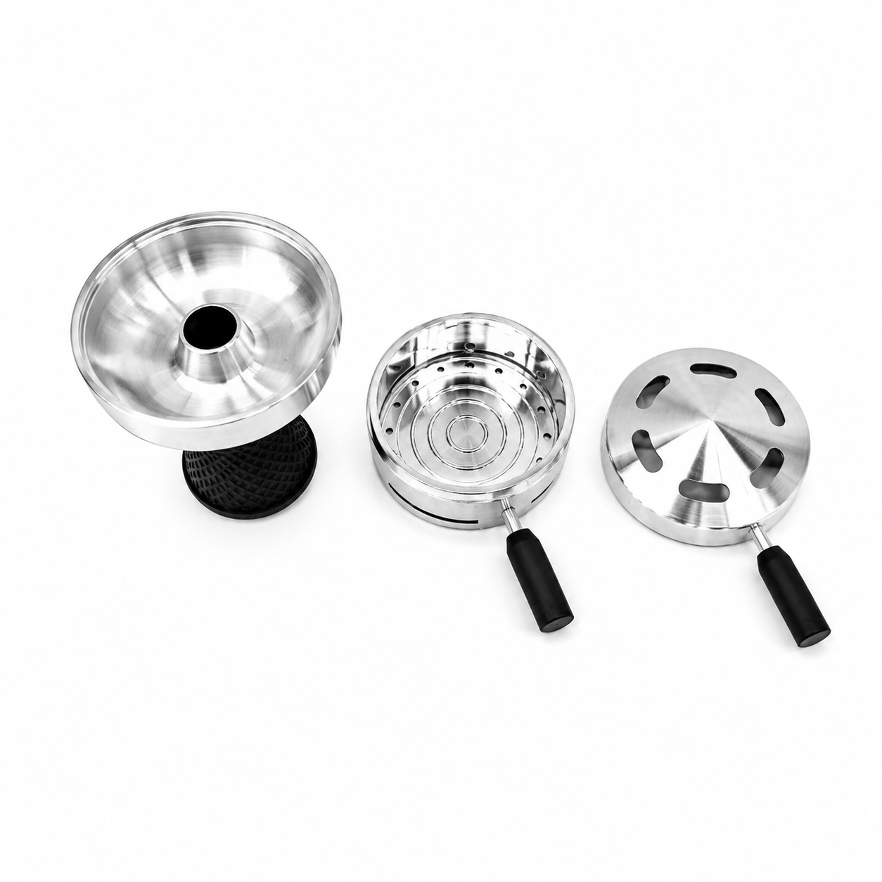 Hookah Bowl Carbon Screen Two-Piece Set Hookah Heating Management Device with Adjustable Wind Shield Handle