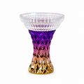Two-tone Grid Crystal Resin Hookah Bowl Purple Gold
