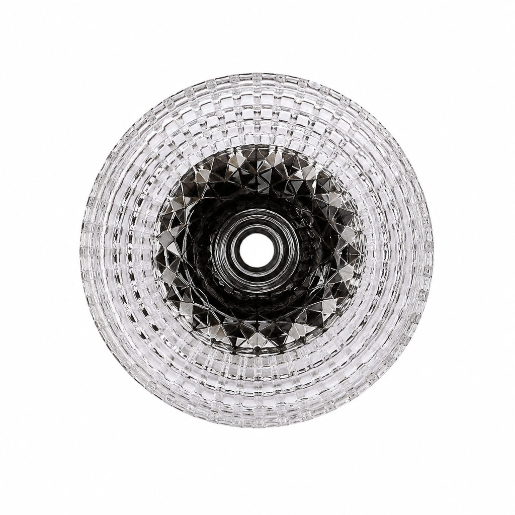 Two-color Grid Crystal Resin Hookah Bowl Black Gold
