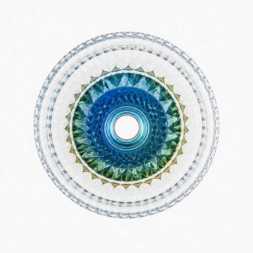 Two-color Mesh Crystal Resin Hookah Bowl Blue and Gold