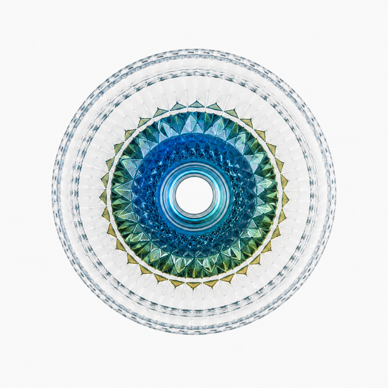 Two-color Mesh Crystal Resin Hookah Bowl Blue and Gold