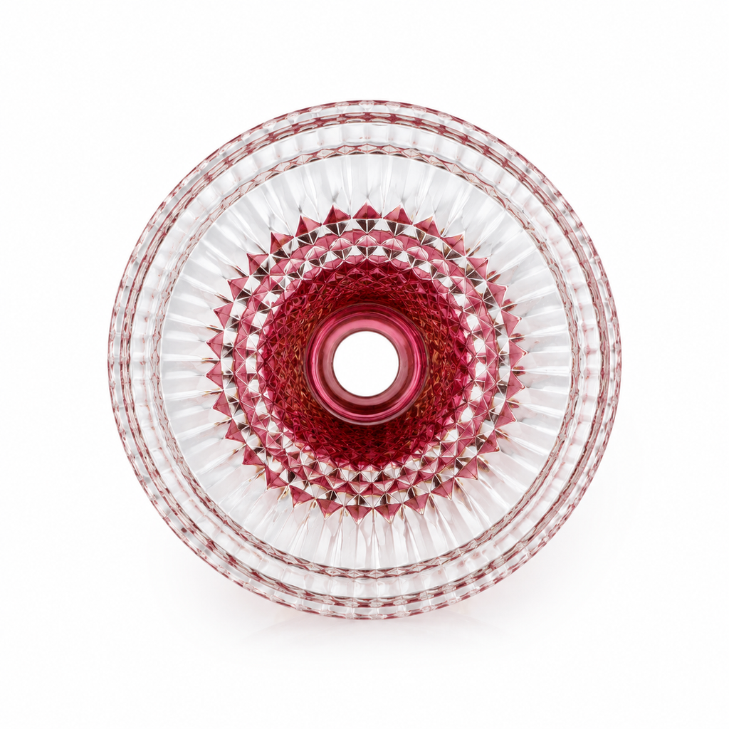 Dual-Color Mesh Crystal Resin Hookah Bowl Red and Gold